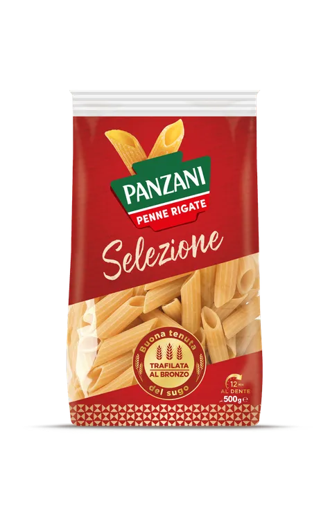 Pack de penne rigate de la gamme Panzani Selezione Al Bronzo